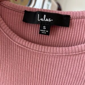 Lulus Ribbed Pink Top - Small